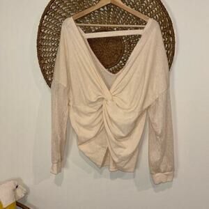 Bibi cream long sleeve sweater size large
